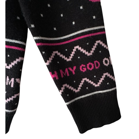 SHANE DAWSON | NWOT COTTON HOLIDAY PIG SWEATER BLACK & NEON PINK | 2XL - Picture 8 of 13